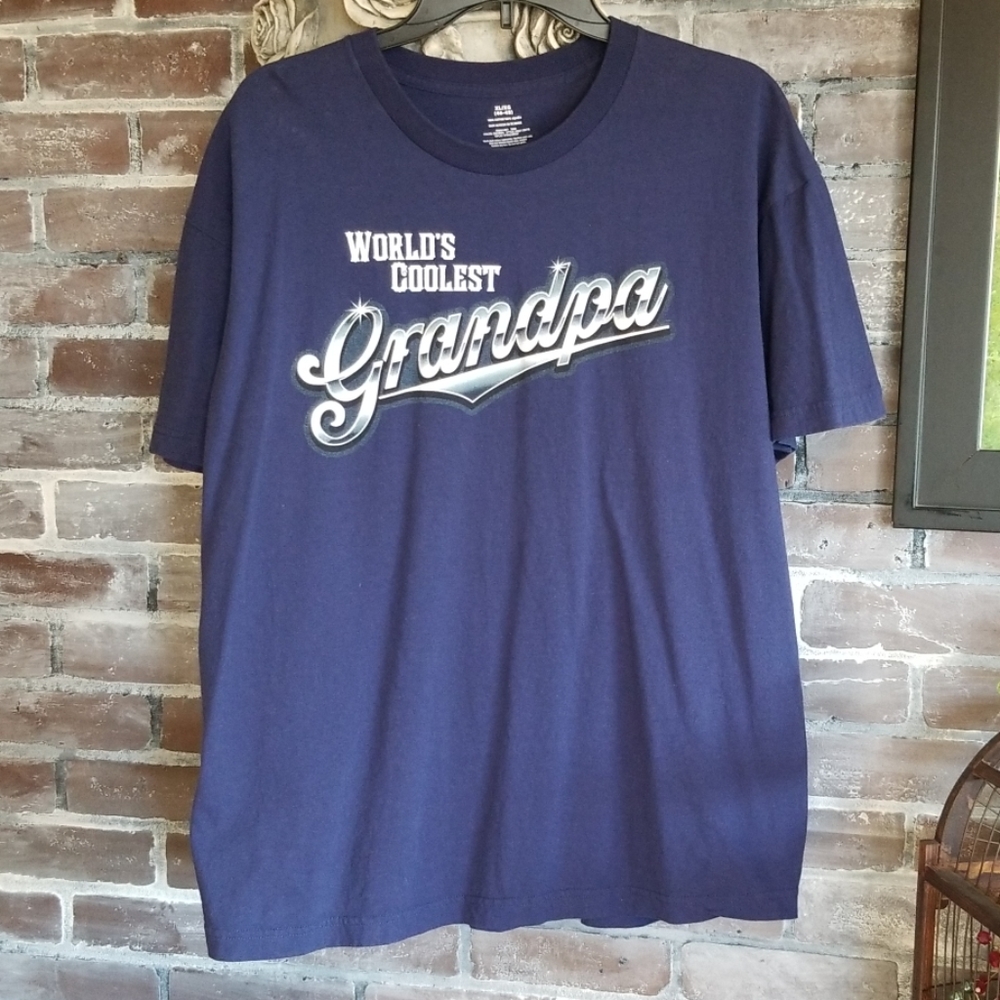 World Coolest Grandpa XL Dark Blue Tee